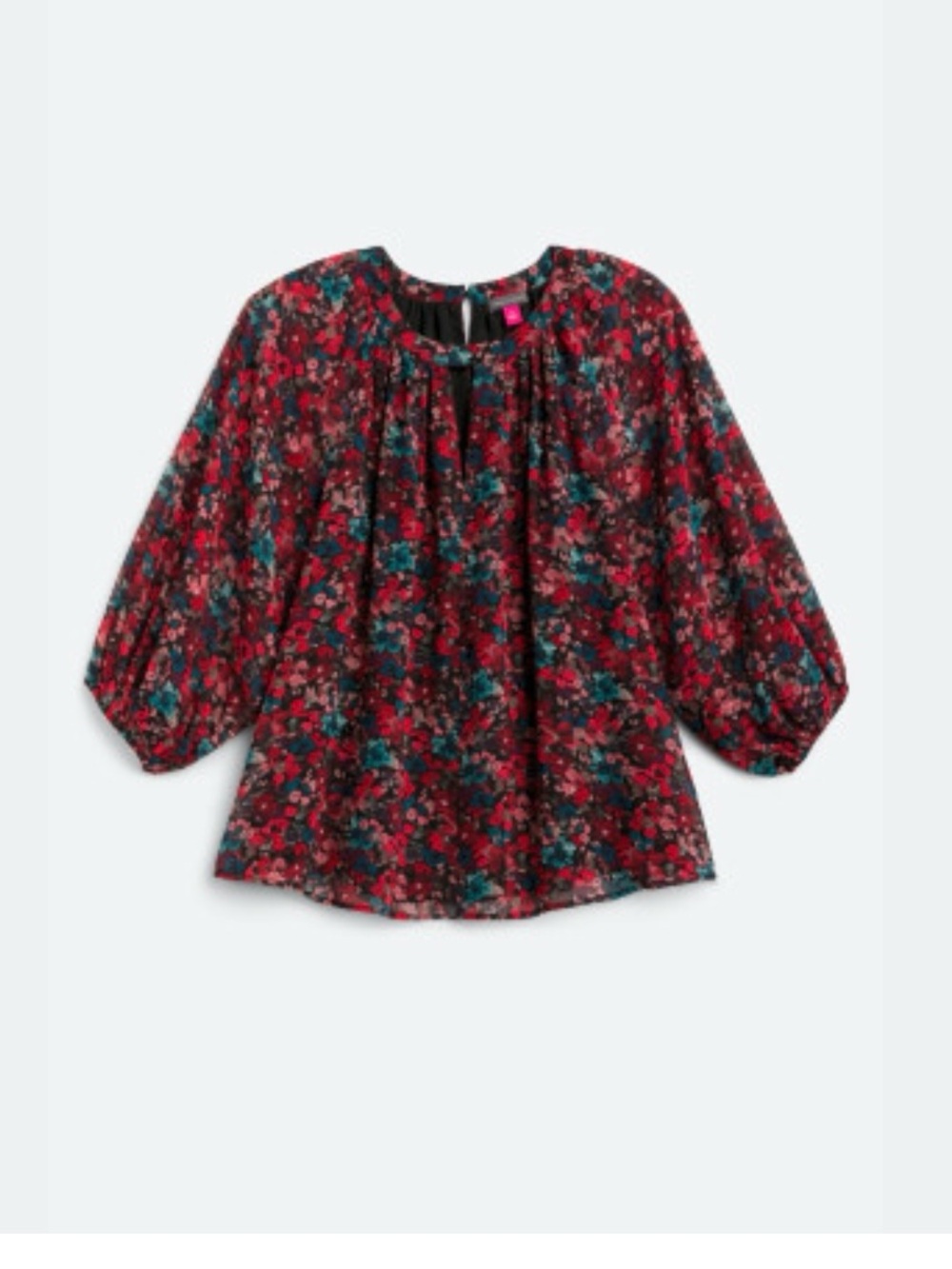 Vince Camuto Red Floral Peasant Blouse
